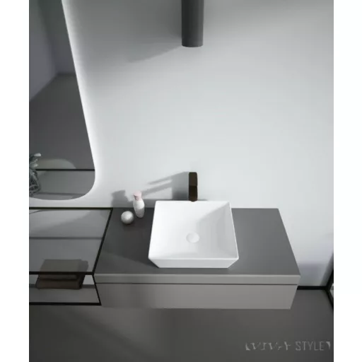 Sanovit DECENTE - PULTRA ültethető - Top Counter - porcelán mosdó -  - 40 x 40 cm - WaterMarkt.hu