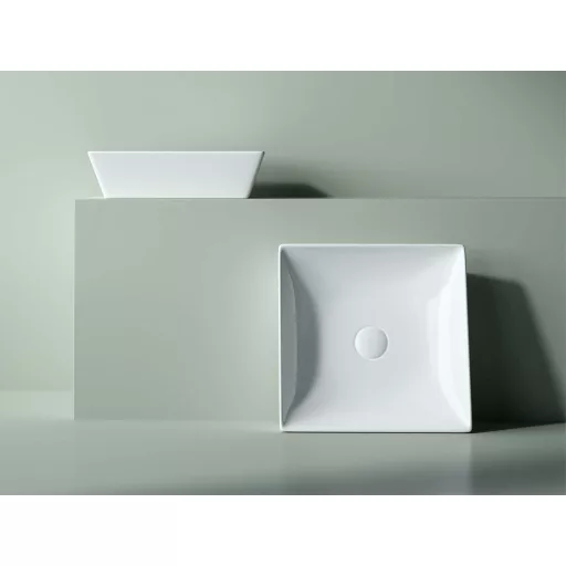 Sanovit DECENTE - PULTRA ültethető - Top Counter - porcelán mosdó -  - 40 x 40 cm - WaterMarkt.hu