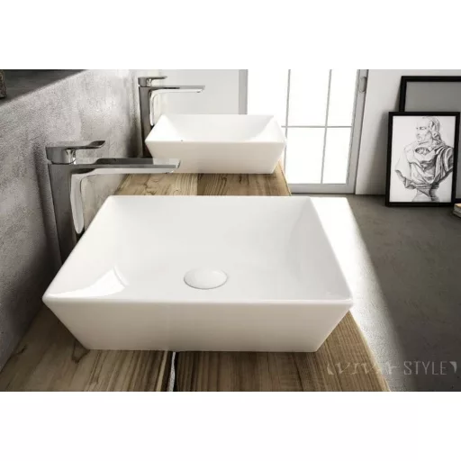 Sanovit DECENTE - PULTRA ültethető - Top Counter - porcelán mosdó -  - 40 x 40 cm - WaterMarkt.hu