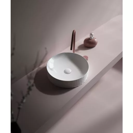 Sanovit SIENA - PULTRA ültethető - Top Counter - porcelán mosdó - O - Ø 44 cm - WaterMarkt.hu