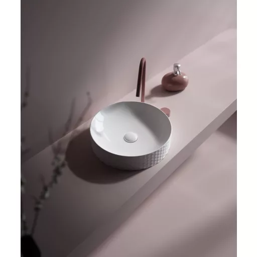 Sanovit SIENA - PULTRA ültethető - Top Counter - porcelán mosdó - O - Ø 44 cm - WaterMarkt.hu