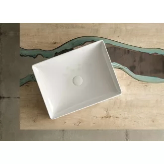 Sanovit SQUARE - PULTRA ültethető - Top Counter - porcelán mosdó -  - 50 x 38 cm - WaterMarkt.hu