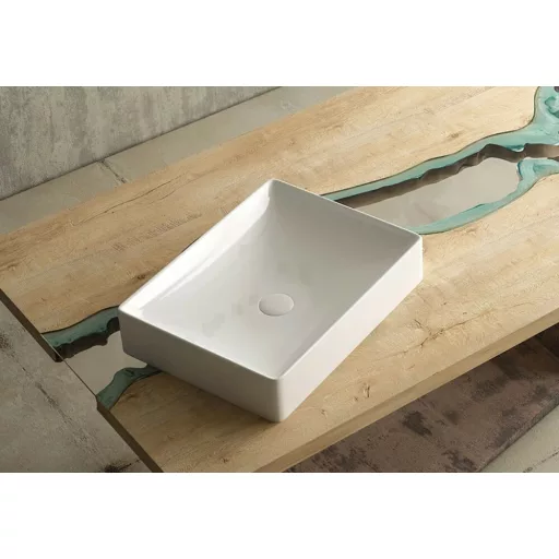 Sanovit SQUARE - PULTRA ültethető - Top Counter - porcelán mosdó -  - 50 x 38 cm - WaterMarkt.hu