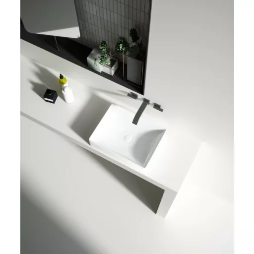 Sanovit SQUARE - PULTRA ültethető - Top Counter - porcelán mosdó -  - 50 x 38 cm - WaterMarkt.hu