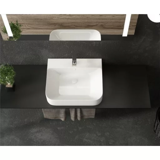 Sanovit ALLEERA - PULTRA ültethető - Top Counter - porcelán mosdó -  - 55 x 48 cm - WaterMarkt.hu