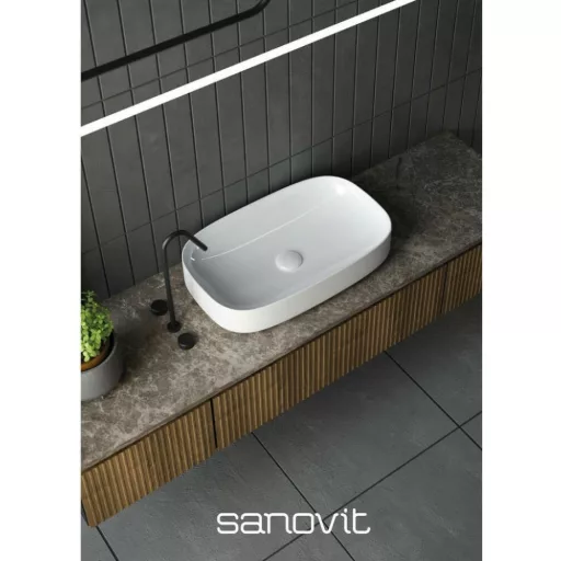 Sanovit MATTEO - PULTRA ültethető - Top Counter - porcelán mosdó -  - 65 x 40 cm - WaterMarkt.hu