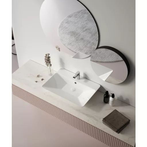 Sanovit TEODORA - PULTRA ültethető - Top Counter - porcelán mosdó -  - 65 x 46 cm - WaterMarkt.hu