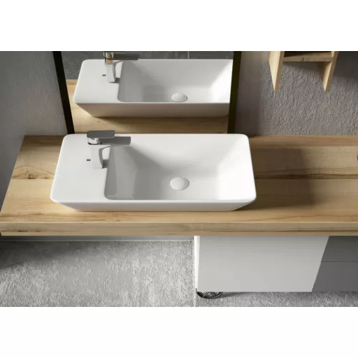 Sanovit - PULTRA ültethető - Top Counter- porcelán mosdó - bal vagy jobb csaplyukas -  - 70 x 35 cm - WaterMarkt.hu