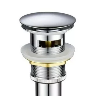 Klikk - klakk leeresztő - KEREK - KRÓM - túlfolyós modókagylóhoz - 5/4" - Ø 67 mm - WaterMarkt.hu