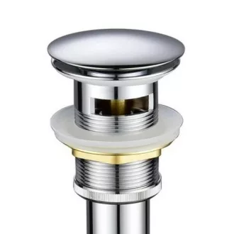 Klikk - klakk leeresztő - KEREK - KRÓM - túlfolyós modókagylóhoz - 5/4" - Ø 67 mm - WaterMarkt.hu