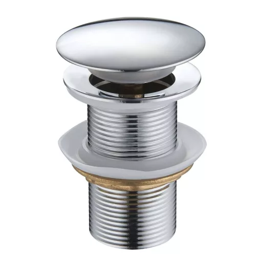 Klikk - klakk leeresztő - KEREK - KRÓM - túlfolyós modókagylóhoz - 5/4" - Ø 67 mm - WaterMarkt.hu