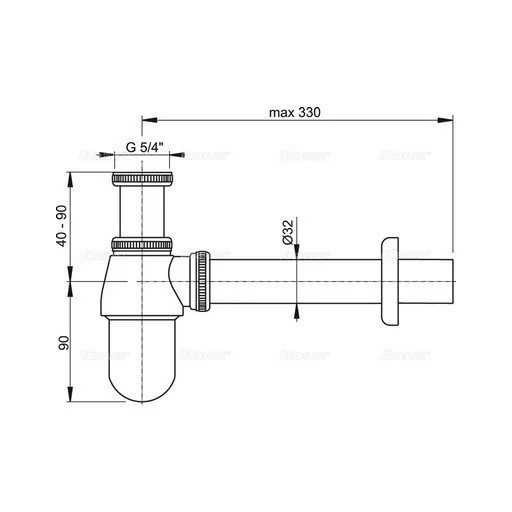 VivaStyle mosdószifon - króm - fém - leeresztővel - Ø 5/4" - Ø 32 mm - WaterMarkt.hu