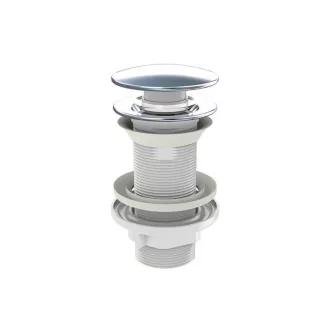 Klikk - klakk PVC leeresztő - KEREK - KRÓM -univerzális- túl/nem túlfolyós mosdóhoz - 5/4" - Ø 65 mm - WaterMarkt.hu