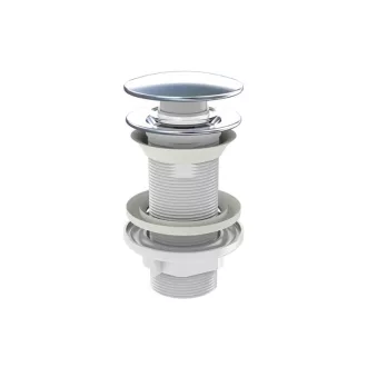 Klikk - klakk PVC leeresztő - KEREK - KRÓM -univerzális- túl/nem túlfolyós mosdóhoz - 5/4" - Ø 65 mm - WaterMarkt.hu