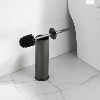 Viva NERO WC-kefe tartó - hengeres - fürdőszobai kiegészítő - GUNMETAL - fegyverszürke - WaterMarkt.hu