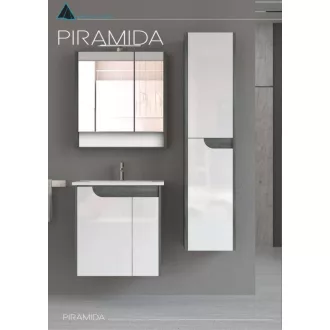 Piramida BETA fali fürdőszoba - állószekrény - FEHÉR-SÖTÉT - 35 x 150 x 30 cm - WaterMarkt.hu