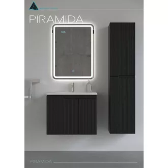 Piramida BETA fali fürdőszoba - állószekrény - PINO FEKETE - 35 x 150 x 30 cm - WaterMarkt.hu
