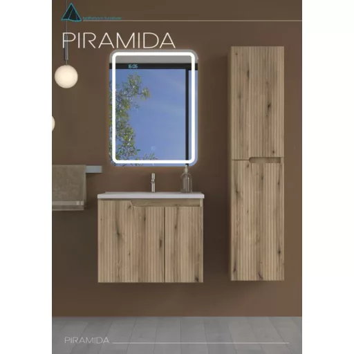 Piramida BETA fali fürdőszoba - állószekrény - PINO TÖLGY - 35 x 150 x 30 cm - WaterMarkt.hu