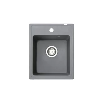 Quadro 40 Metalac Xgranit Gránit Mosogatótálca - Extra mély, Egymedencés, Négyzet, Grafit - WaterMarkt.hu