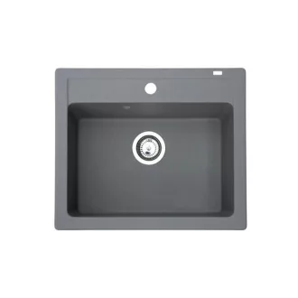 Quadro 60 Metalac Xgranit Gránit Mosogatótálca - Extra mély, Egymedencés, Négyzet, Grafit - WaterMarkt.hu