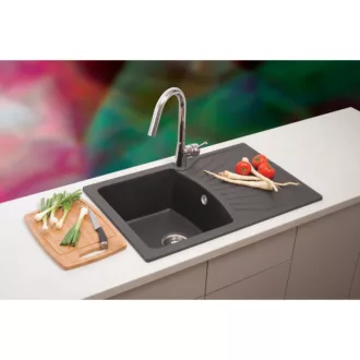 Quadró Plus Metalac Xgranit Gránit Mosogatótálca - Extra mély, Csepegtetőtálcás, Grafit - WaterMarkt.hu