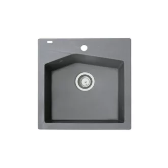 Linea 50 Metalac Xgranit Gránit Mosogatótálca - Extra mély, Egymedencés, Négyzet, Grafit - WaterMarkt.hu