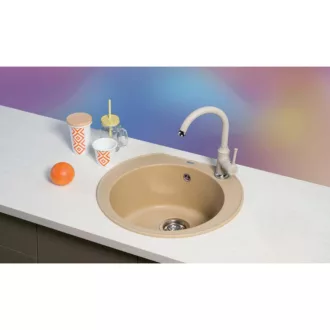 Omega Metalac Xgranit Gránit Mosogatótálca - Extra mély, Egymedencés, Kerek, Grafit - WaterMarkt.hu