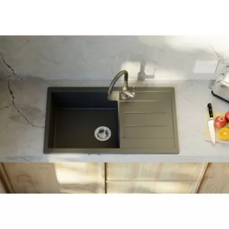 Atos Plus Metalac Xgranit Gránit Mosogatótálca - Extra mély, Csepegtetőtálcás, Fehér - WaterMarkt.hu