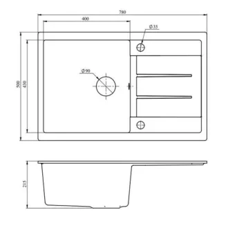 Atos Plus Metalac Xgranit Gránit Mosogatótálca - Extra mély, Csepegtetőtálcás, Grafit - WaterMarkt.hu