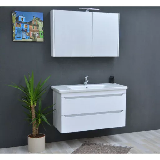 TMP SHARP Tükrös fürdőszobai szekrény LED világítással - 75 cm - WaterMarkt.hu
