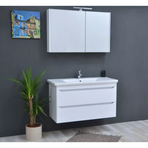 TMP SHARP Tükrös fürdőszobai szekrény LED világítással - 75 cm - WaterMarkt.hu