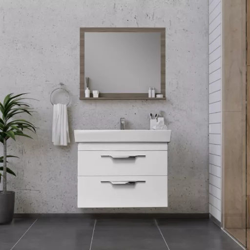 TMP LUX 80 fali fürdőszobabútor - CeraStyle SHARP - 37300 mosdóval - 80 x 48 cm - WaterMarkt.hu