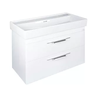 TMP LUX 100D fali fürdőszobabútor - CeraStyle SHARP 37600 DUPLA csaplyukas mosdóval - 100 x 48 cm - WaterMarkt.hu