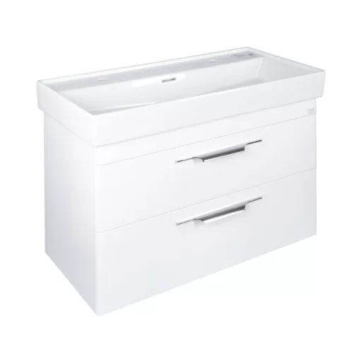 TMP LUX 100D fali fürdőszobabútor - CeraStyle SHARP 37600 DUPLA csaplyukas mosdóval - 100 x 48 cm - WaterMarkt.hu