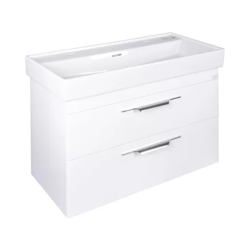 TMP LUX 100D fali fürdőszobabútor - CeraStyle SHARP 37600 DUPLA csaplyukas mosdóval - 100 x 48 cm - WaterMarkt.hu