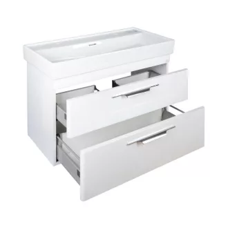 TMP LUX 100D fali fürdőszobabútor - CeraStyle SHARP 37600 DUPLA csaplyukas mosdóval - 100 x 48 cm - WaterMarkt.hu