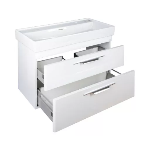 TMP LUX 100D fali fürdőszobabútor - CeraStyle SHARP 37600 DUPLA csaplyukas mosdóval - 100 x 48 cm - WaterMarkt.hu