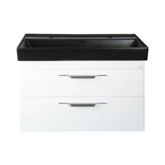 TMP LUX 100D fali fürdőszobabútor - CeraStyle SHARP FEKETE DUPLA csaplyukas mosdóval - 100 x 48 cm - WaterMarkt.hu