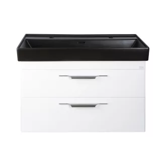 TMP LUX 100D fali fürdőszobabútor - CeraStyle SHARP FEKETE DUPLA csaplyukas mosdóval - 100 x 48 cm - WaterMarkt.hu