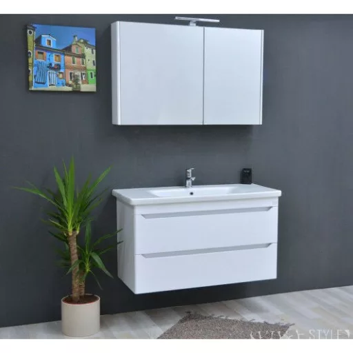 TMP SHARP Tükrös fürdőszobai szekrény LED világítással - 100 cm - WaterMarkt.hu