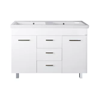 TMP FLAT 120 álló fürdőszobabútor - Sanovit ISIK 4120 DUPLA porcelán mosdóval - 120 x 44 cm - WaterMarkt.hu