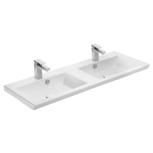 TMP FLAT 120 álló fürdőszobabútor - Sanovit ISIK 4120 DUPLA porcelán mosdóval - 120 x 44 cm - WaterMarkt.hu