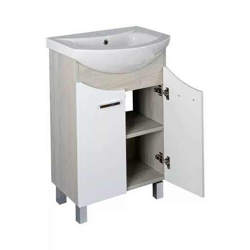 TMP ZX 55 - SONOMA - álló fürdőszobabútor - Sanovit ZENON - 6055 porcelán mosdóval - 55 x 44 cm - WaterMarkt.hu