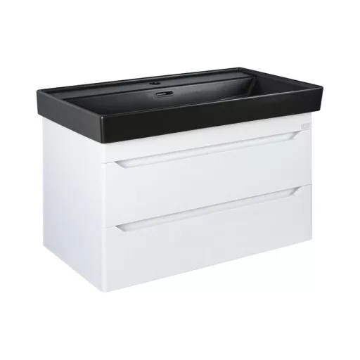 TMP SHARP 100 fali fürdőszobabútor - CeraStyle SHARP FEKETE mosdóval - 100 x 48 cm - WaterMarkt.hu