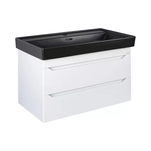 TMP SHARP 100 fali fürdőszobabútor - CeraStyle SHARP FEKETE mosdóval - 100 x 48 cm - WaterMarkt.hu