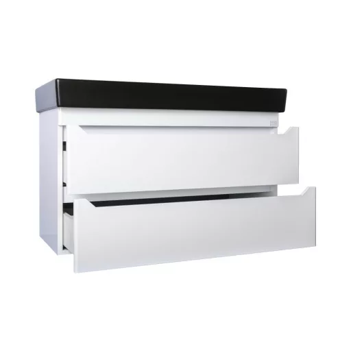 TMP SHARP 100 fali fürdőszobabútor - CeraStyle SHARP FEKETE mosdóval - 100 x 48 cm - WaterMarkt.hu