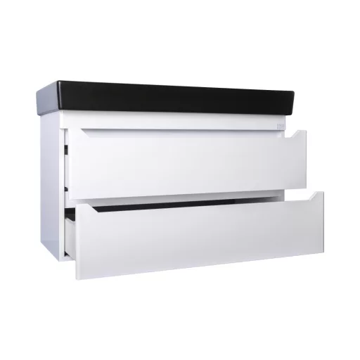 TMP SHARP 100 fali fürdőszobabútor - CeraStyle SHARP FEKETE mosdóval - 100 x 48 cm - WaterMarkt.hu