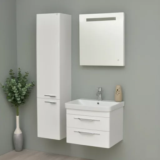 TMP LUX 60 fali fürdőszobabútor - Sanovit LUXURY - 11060 mosdóval - 60,5 x 46 cm - WaterMarkt.hu
