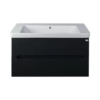 TMP SHARP 105 - FEKETE - fali fürdőszobabútor- Sanovit LUXURY 11105 mosdóval - 105 x 46 cm - WaterMarkt.hu