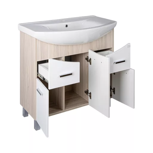 TMP ZX 85 - SONOMA - álló fürdőszobabútor - Sanovit ZENON - 6085 porcelán mosdóval - 86 x 50 cm - WaterMarkt.hu